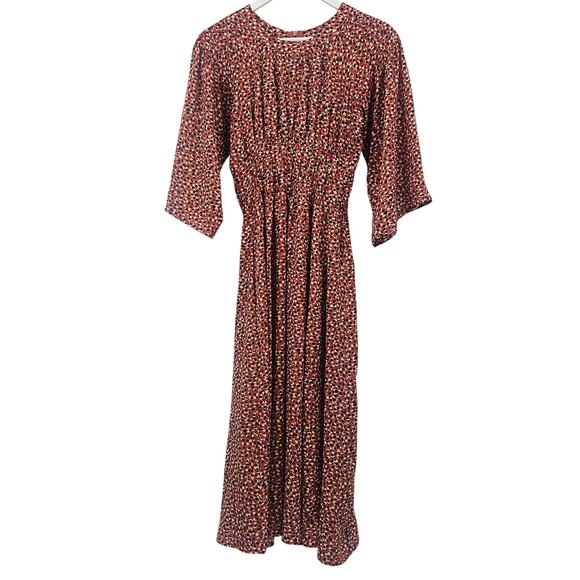 BB‎ Dakota Wild in Style Dress Size XS Midi Long Sleeve Rust Tone - Picture 7 of 12